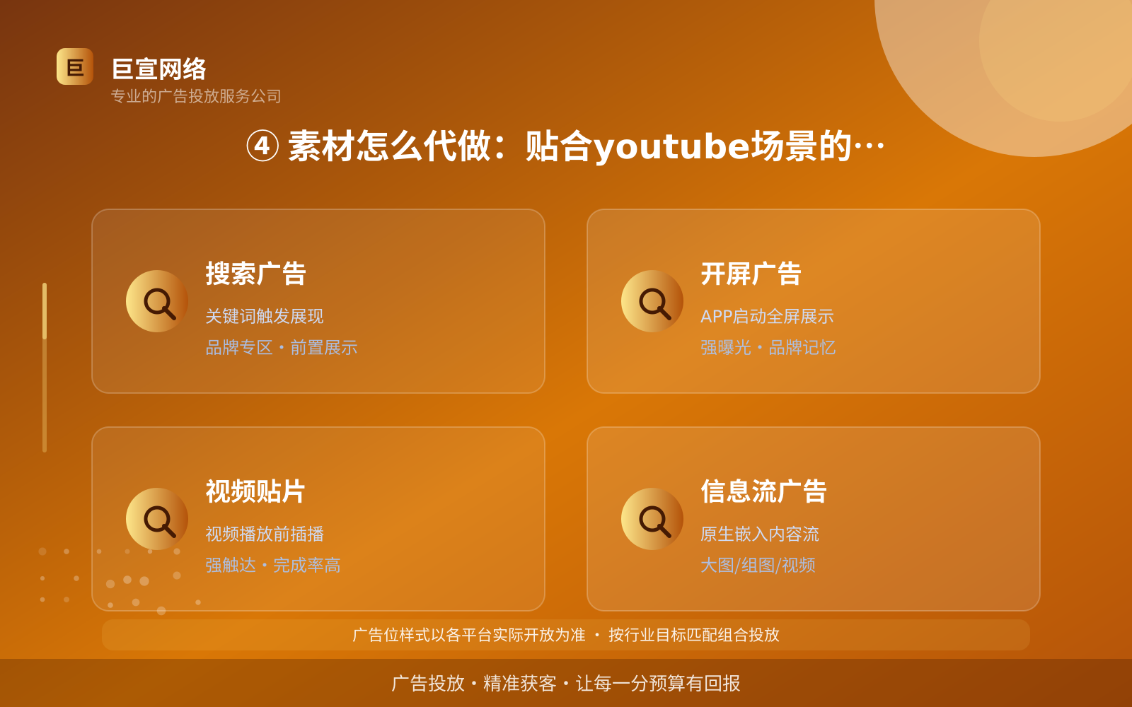 ④ 素材怎么代做:贴合youtube场景的几个方向(投放方式对比) ④ 素材怎么代做:贴合youtube场景的几个方向(投放方式对比)